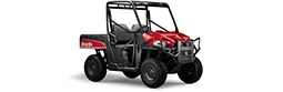 Profile of a red all-terrain buggy.